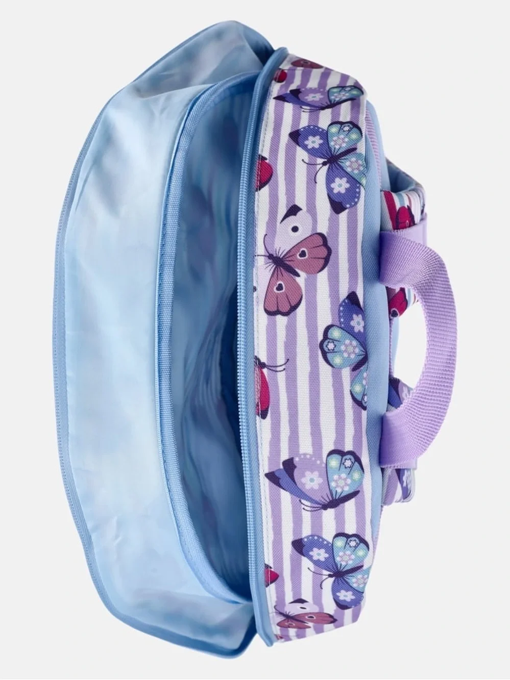 Butterfly Print Kids Backpack with Lunchbox - Lavender Multi W